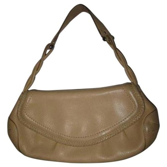 *Cole Haan Tan Sand Beige Leather Petite Envelope Satchel Shoulder Bag - Picture 1 of 8